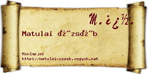 Matulai Özséb névjegykártya